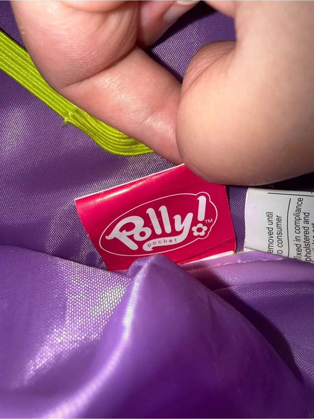 VTG 2003 Polly Pocket Green & Purple Flower Storage/Carrying Case w Zipper